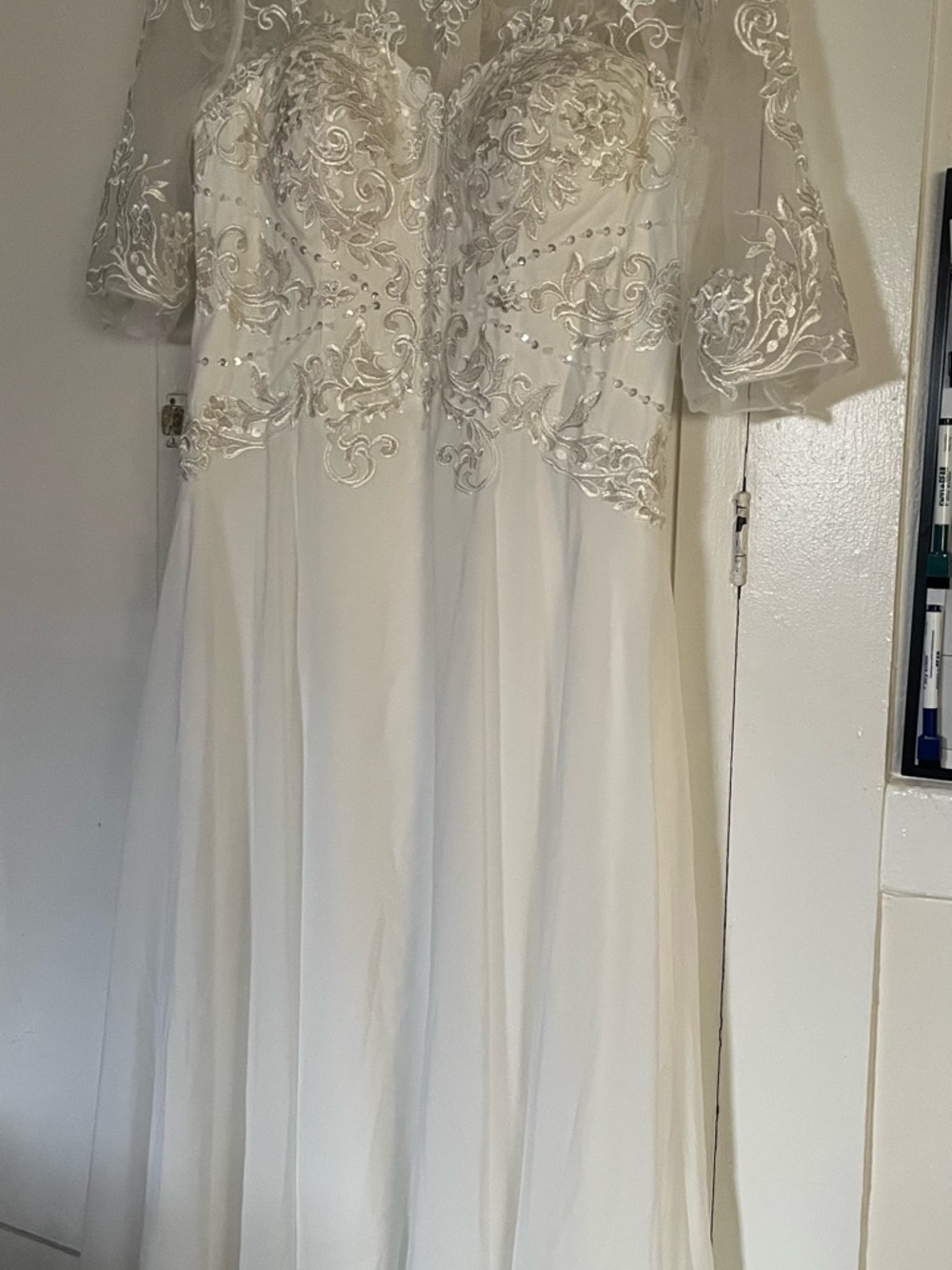 Elegant White Embellished Women’s Wedding Dress